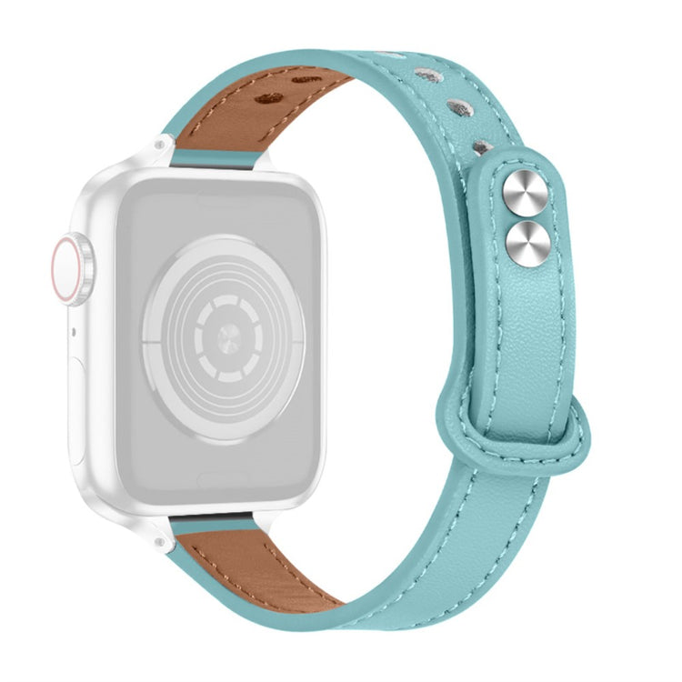 Smuk Universal Apple Ægte læder Urrem - Blå#serie_10