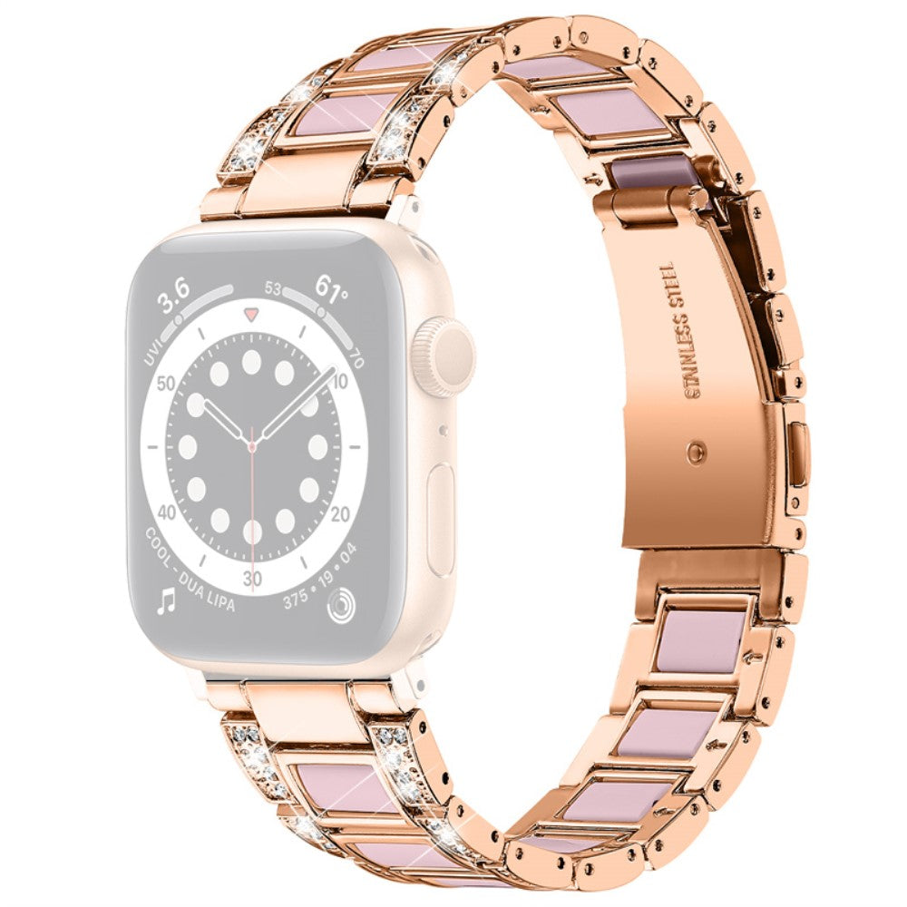 Skøn Universal Apple Metal og  Rhinsten Urrem - Pink#serie_13
