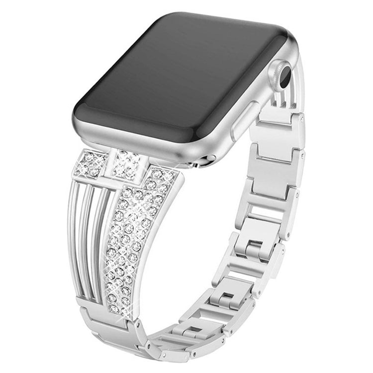 Rigtigt holdbart Universal Apple Metal og  Rhinsten Urrem - Sølv#serie_2