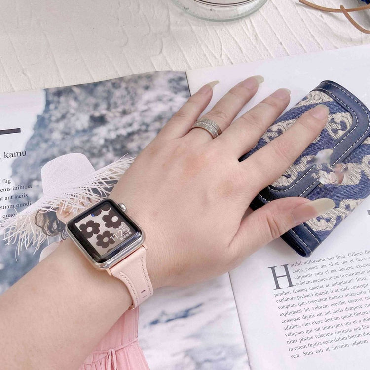 Rigtigt cool Universal Apple Ægte læder Urrem - Pink#serie_1
