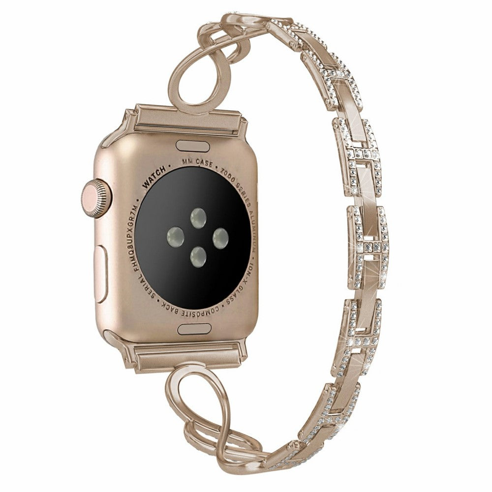 Helt vildt pænt Universal Apple Metal og Rhinsten Rem - Guld#serie_2