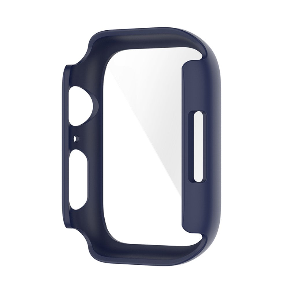 Beskyttende Apple Watch Series 7 45mm Cover med Skærmbeskytter i Plastik og Hærdet Glas - Blå#serie_3
