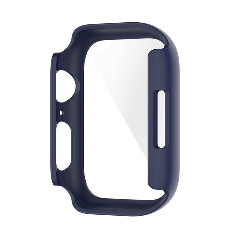 Beskyttende Apple Watch Series 7 45mm Cover med Skærmbeskytter i Plastik og Hærdet Glas - Blå#serie_3