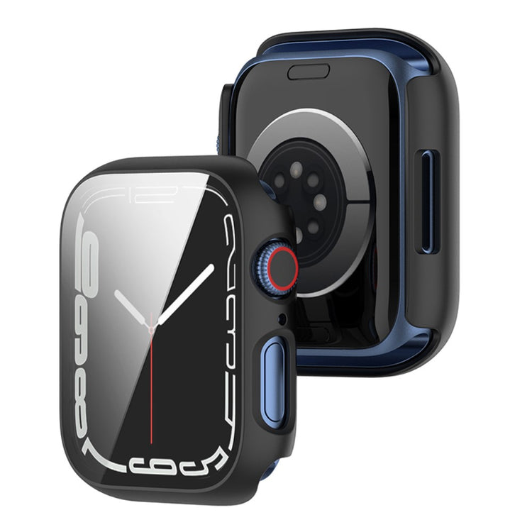 Beskyttende Apple Watch Series 7 45mm Cover med Skærmbeskytter i Plastik og Hærdet Glas - Gennemsigtig#serie_7