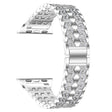 Cool Apple Watch Series 7 45mm Metal and Rhinestone Strap