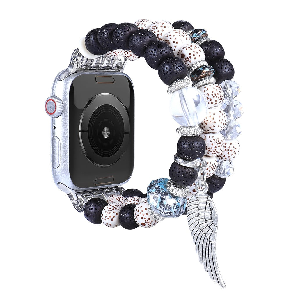 Slidstærk Apple Watch Series 7 45mm Rhinsten Rem - Sort#serie_1