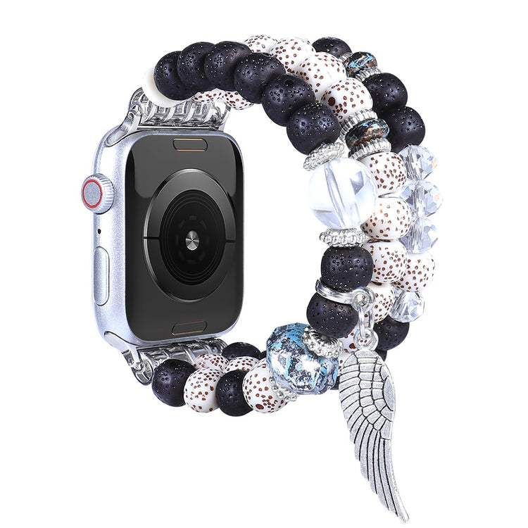 Slidstærk Apple Watch Series 7 45mm Rhinsten Rem - Sort#serie_1