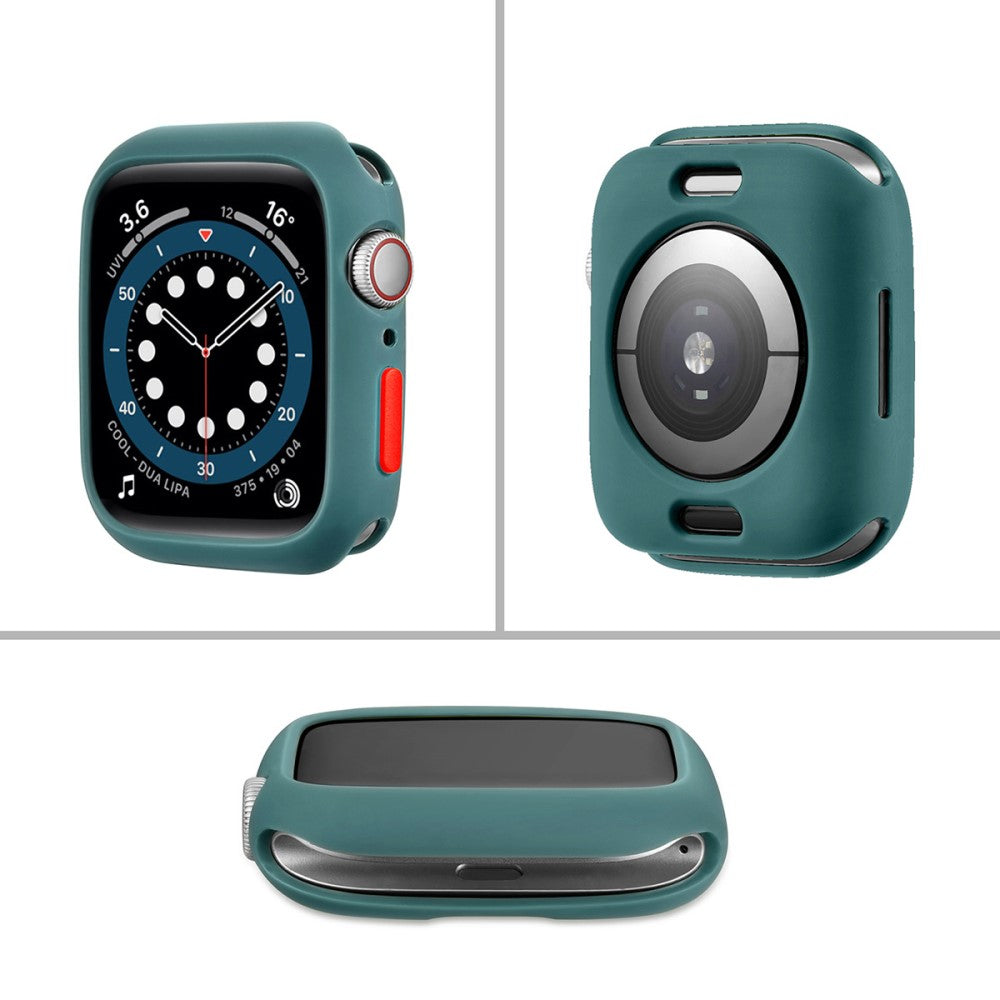 Vildt Fed Apple Watch Series 7 45mm Cover med Skærmbeskytter i Silikone - Grøn#serie_1
