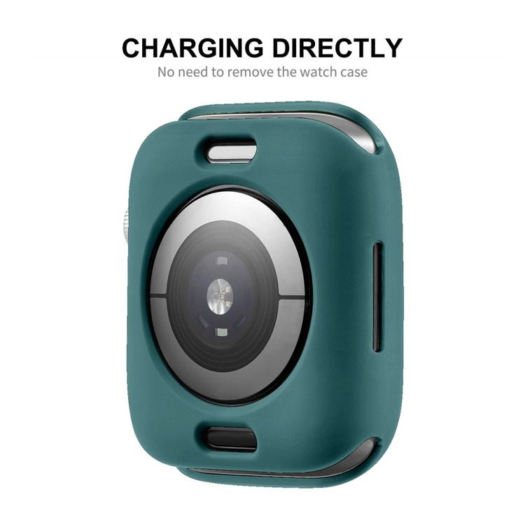 Vildt Fed Apple Watch Series 7 45mm Cover med Skærmbeskytter i Silikone - Gennemsigtig#serie_3