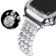Strong Apple Watch Series 7 45mm Metal and Rhinestone Strap