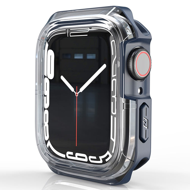 Apple Watch Series 7 45mm Gennemsigtig Silikone Bumper  - Blå#serie_1