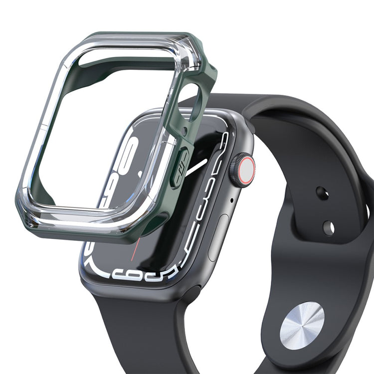 Apple Watch Series 7 45mm Gennemsigtig Silikone Bumper  - Grøn#serie_2