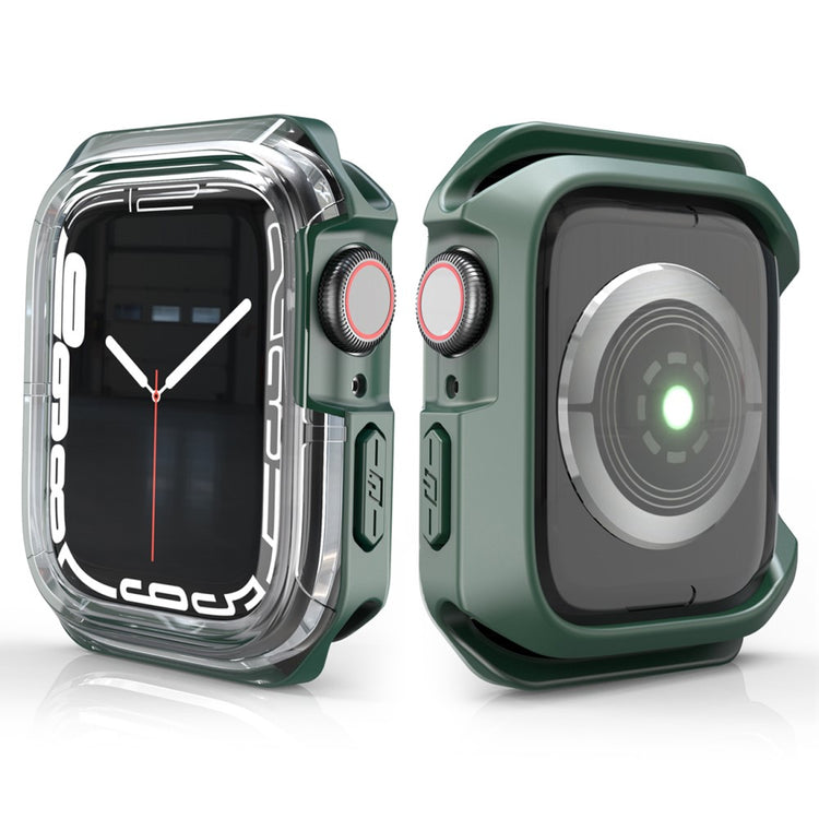 Apple Watch Series 7 45mm Gennemsigtig Silikone Bumper  - Grøn#serie_2
