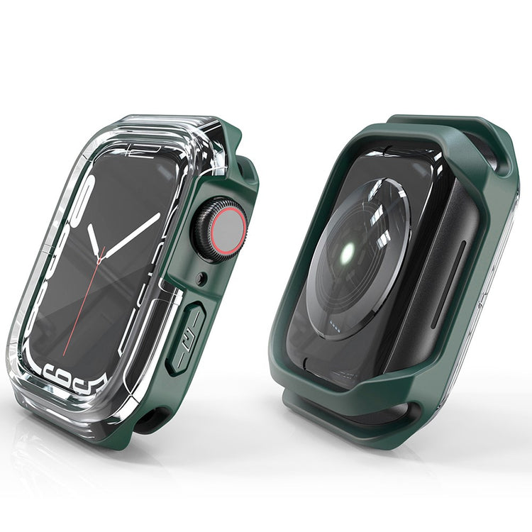 Apple Watch Series 7 45mm Gennemsigtig Silikone Bumper  - Grøn#serie_2