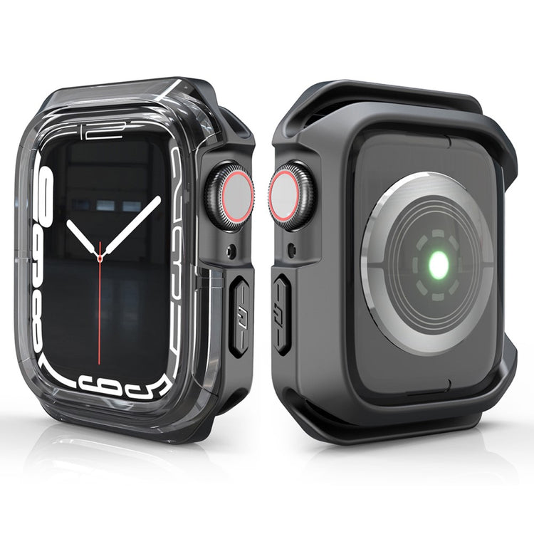 Apple Watch Series 7 45mm Gennemsigtig Silikone Bumper  - Sort#serie_5