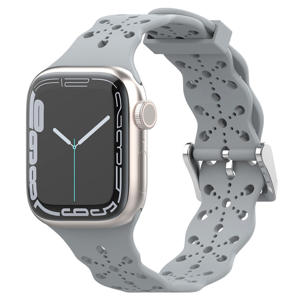 Vildt fed Apple Watch Series 7 45mm Silikone Urrem - Sølv#serie_4