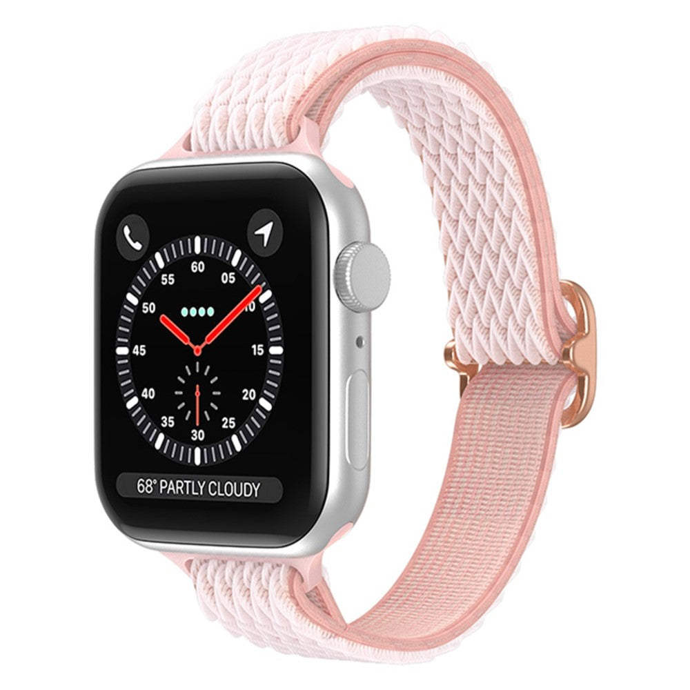 Rigtigt skøn Apple Watch Series 7 45mm Stof Urrem - Pink#serie_4