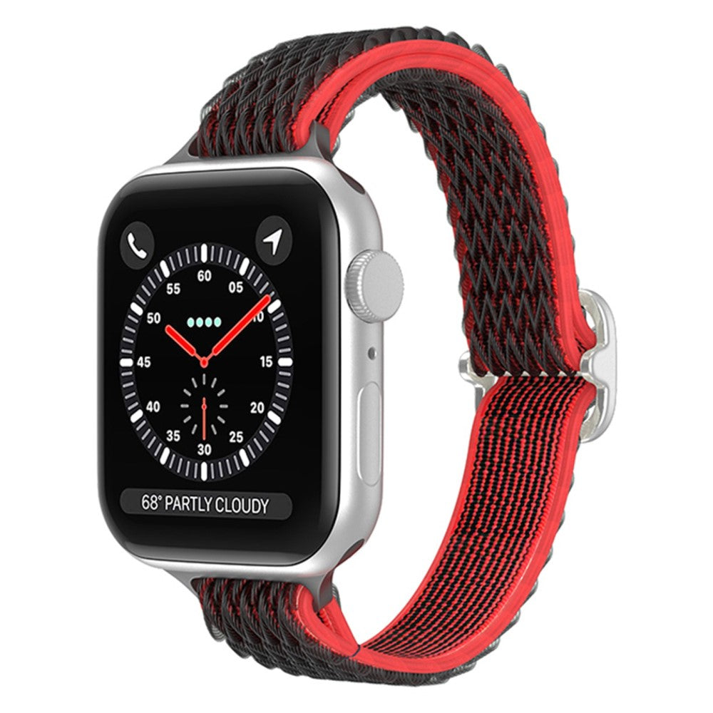 Rigtigt skøn Apple Watch Series 7 45mm Stof Urrem - Sort#serie_7