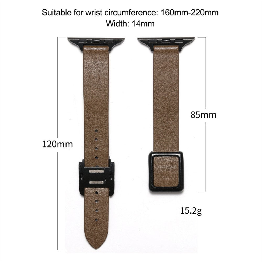 Meget hårdfør Universal Apple Ægte læder Urrem - Sort#serie_4