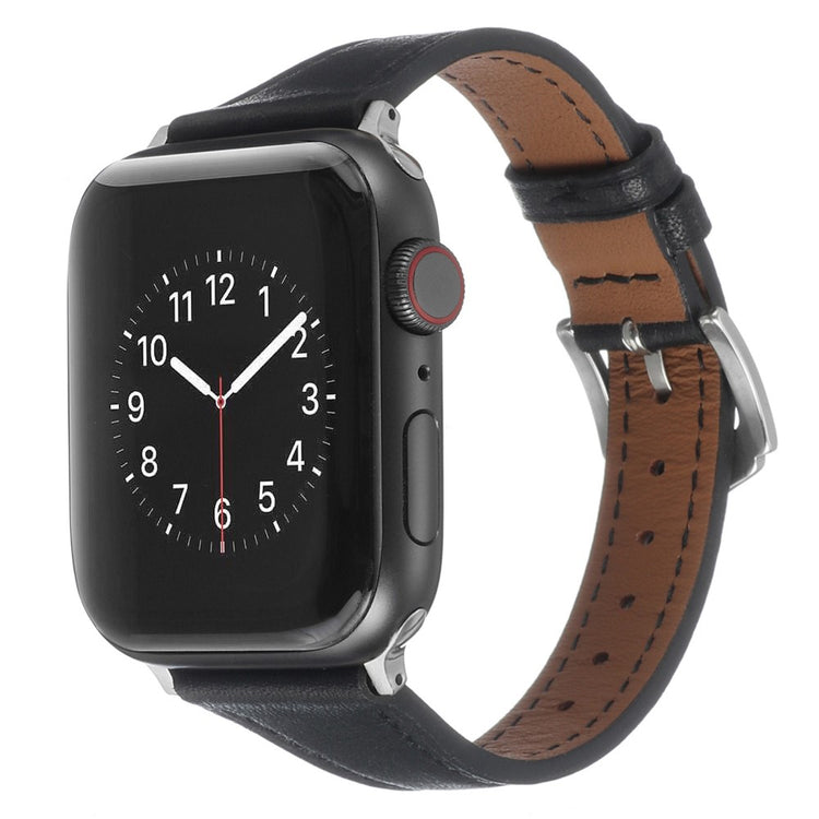 Flot Universal Apple Ægte læder Urrem - Sort#serie_1