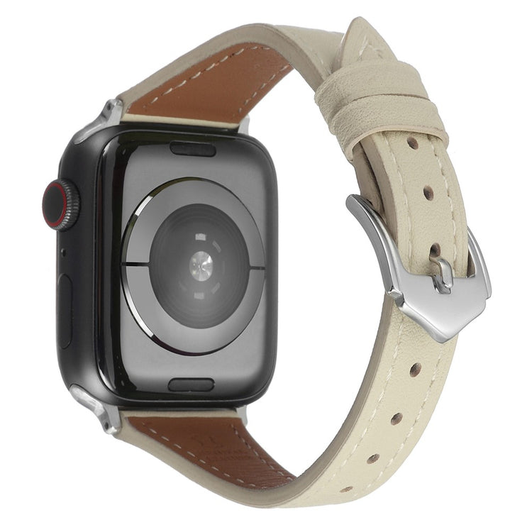 Helt vildt fint Universal Apple Ægte læder Rem - Beige#serie_4
