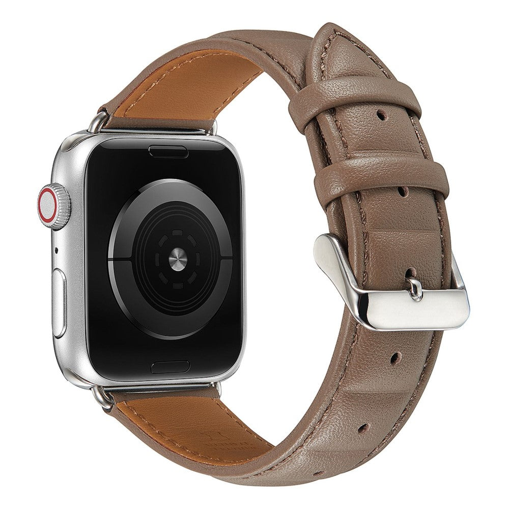 Rigtigt godt Universal Apple Ægte læder Rem - Sølv#serie_7