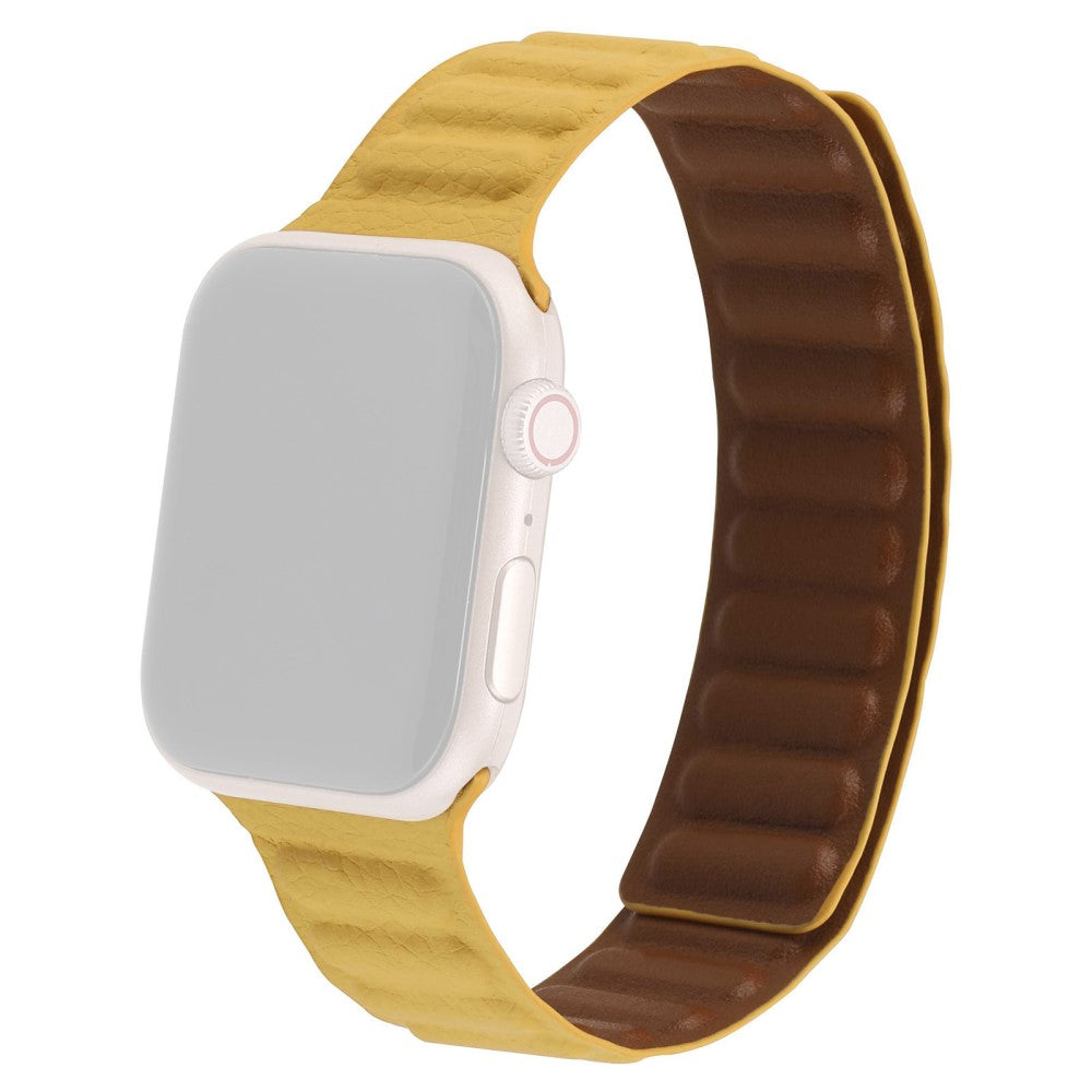 Meget cool Universal Apple Ægte læder Rem - Gul#serie_14