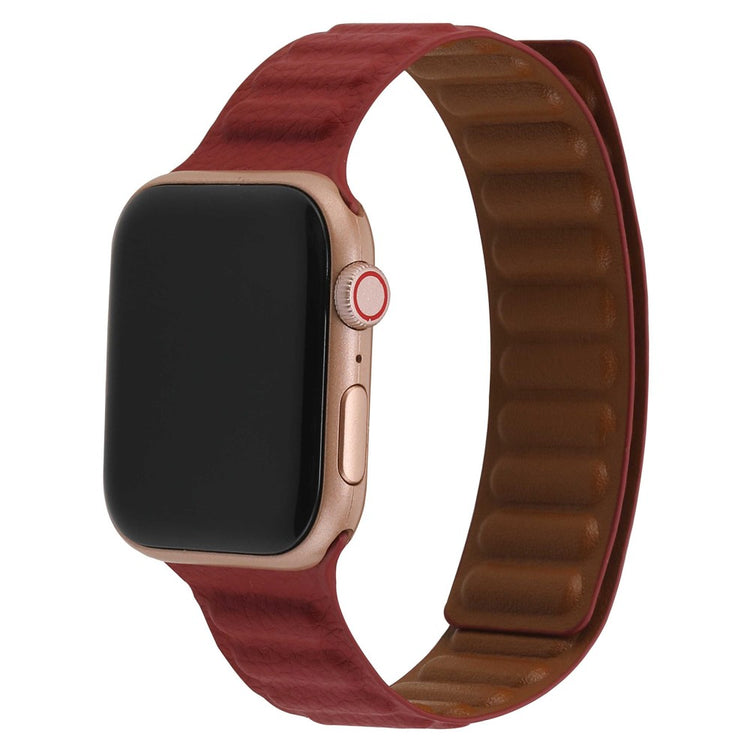 Rigtigt rart Universal Apple Ægte læder Urrem - Rød#serie_15