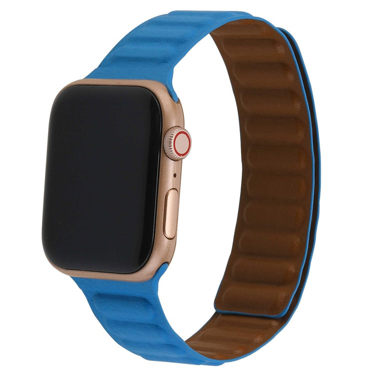 Rigtigt rart Universal Apple Ægte læder Urrem - Blå#serie_16