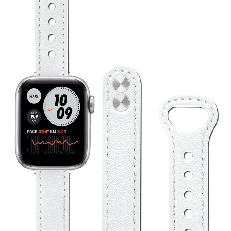 Helt vildt fed Universal Apple Ægte læder Urrem - Hvid#serie_1
