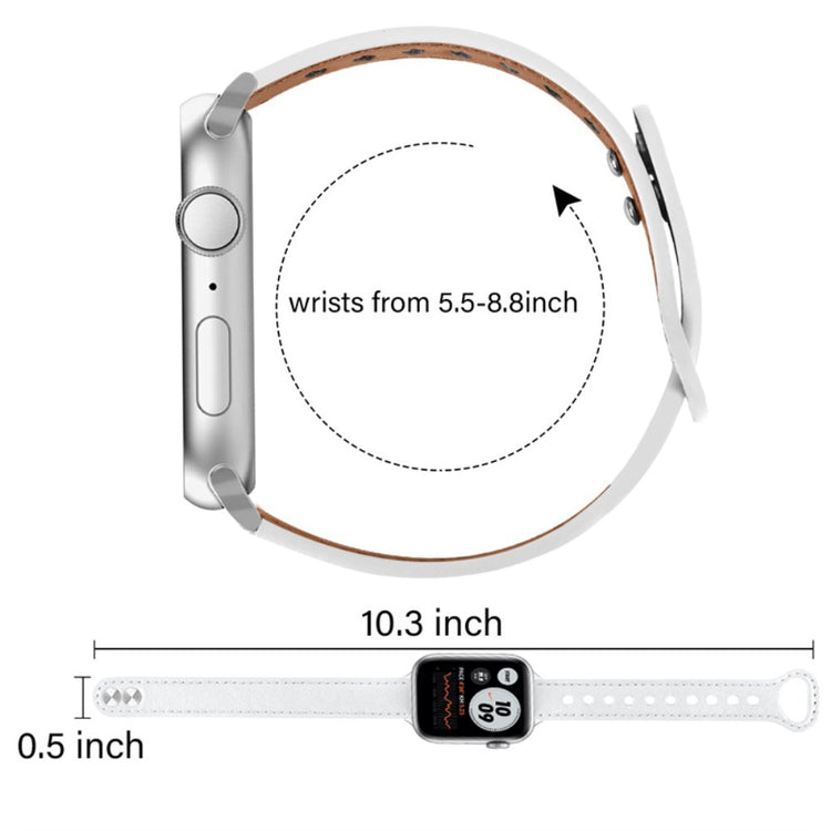 Helt vildt fed Universal Apple Ægte læder Urrem - Hvid#serie_1