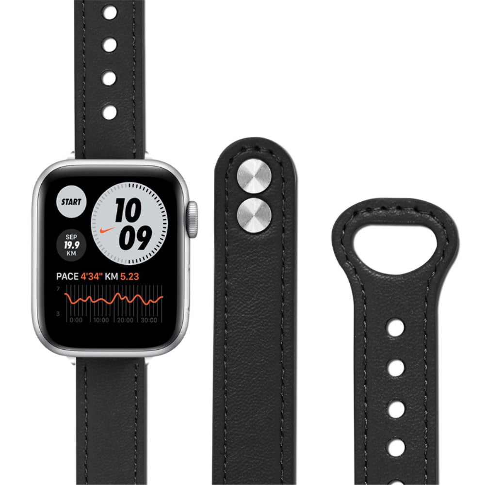 Helt vildt fed Universal Apple Ægte læder Urrem - Sort#serie_2