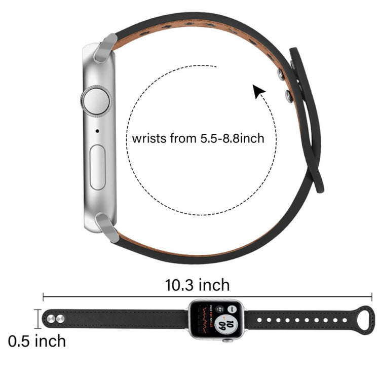 Helt vildt fed Universal Apple Ægte læder Urrem - Sort#serie_2