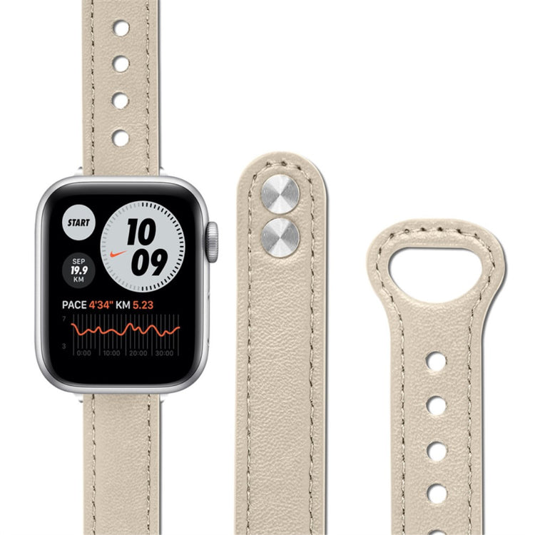 Helt vildt fed Universal Apple Ægte læder Urrem - Hvid#serie_7