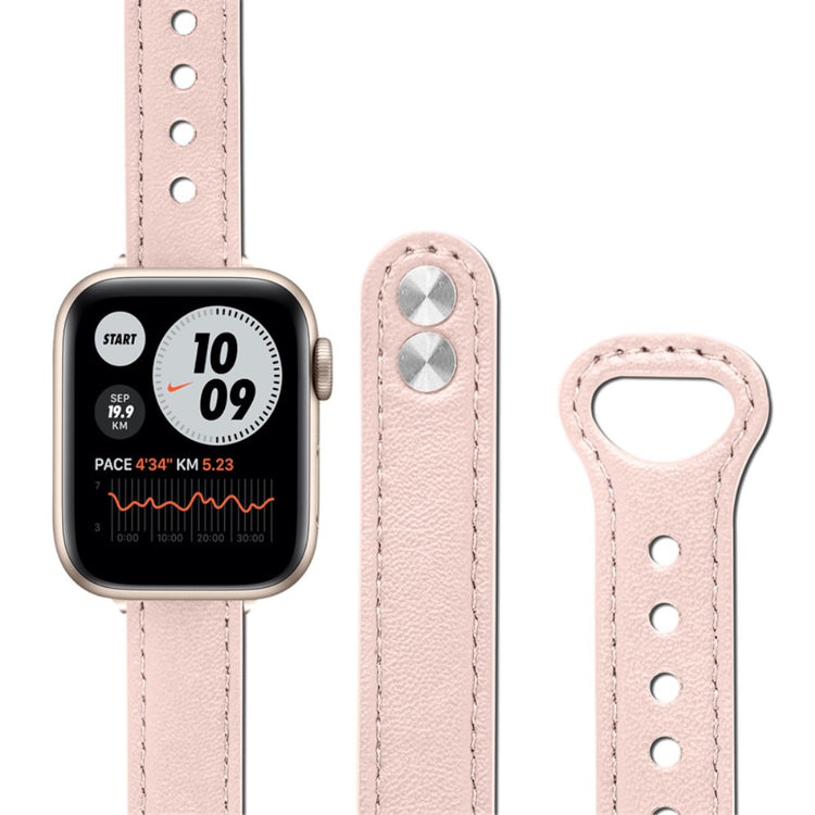 Rigtigt smuk Universal Apple Ægte læder Urrem - Pink#serie_6