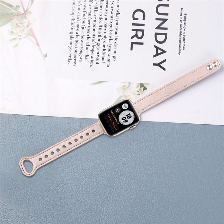 Rigtigt smuk Universal Apple Ægte læder Urrem - Pink#serie_6
