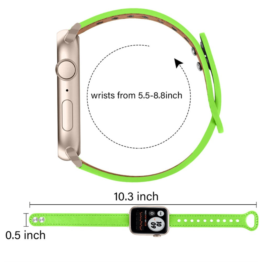Rigtigt smuk Universal Apple Ægte læder Urrem - Grøn#serie_9