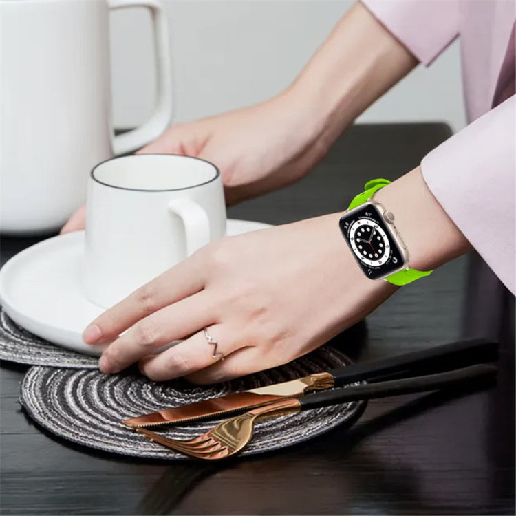 Rigtigt smuk Universal Apple Ægte læder Urrem - Grøn#serie_9