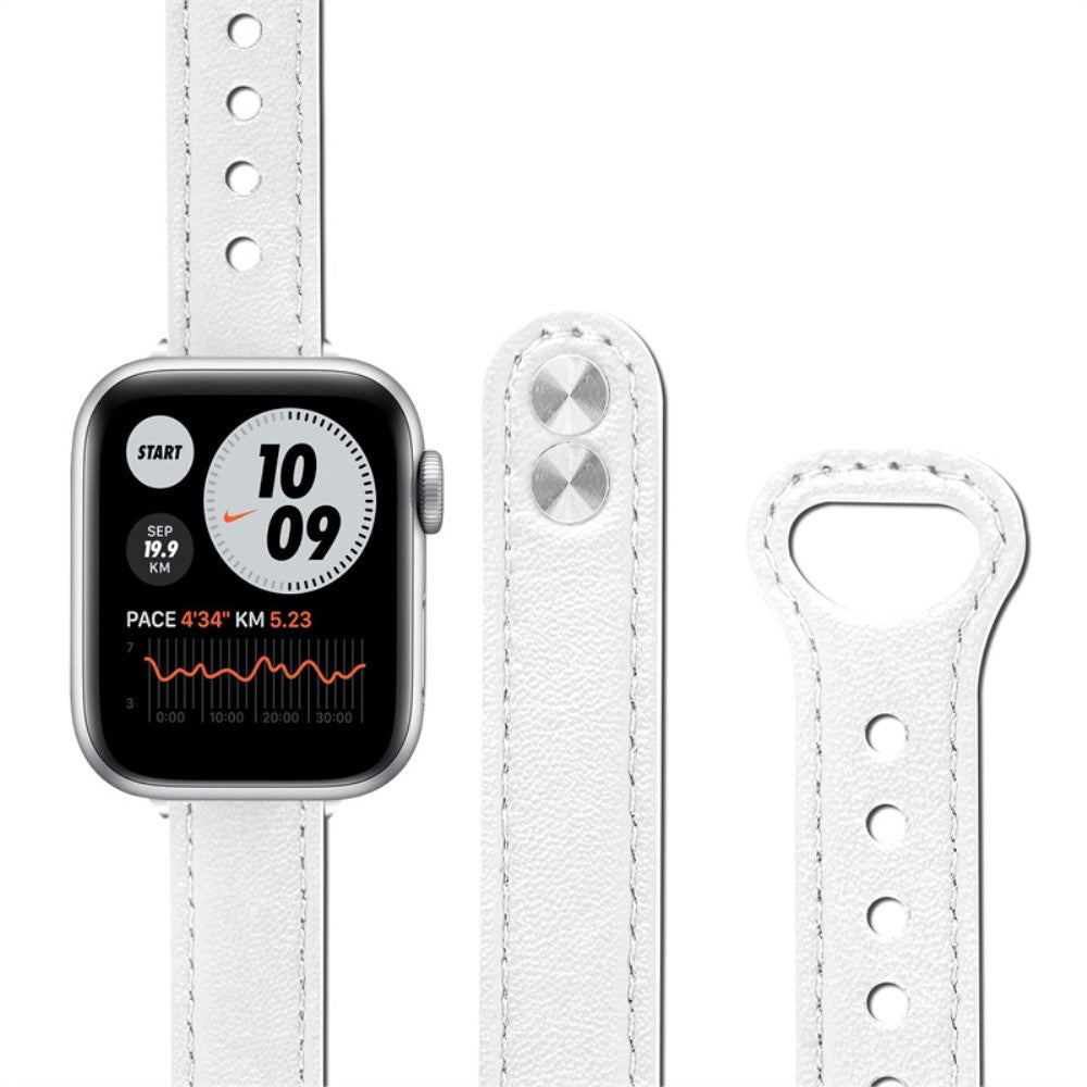 Fint Universal Apple Ægte læder Urrem - Hvid#serie_1