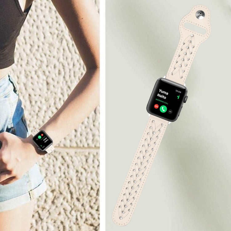Super fantastisk Universal Apple Ægte læder Urrem - Hvid#serie_1