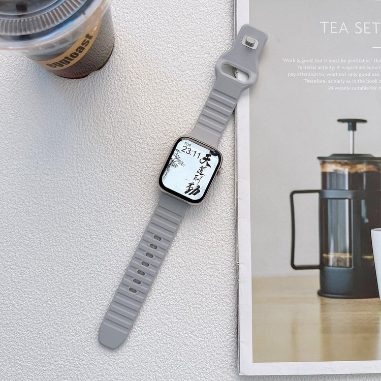 Vildt holdbart Universal Apple Silikone Urrem - Sølv#serie_7