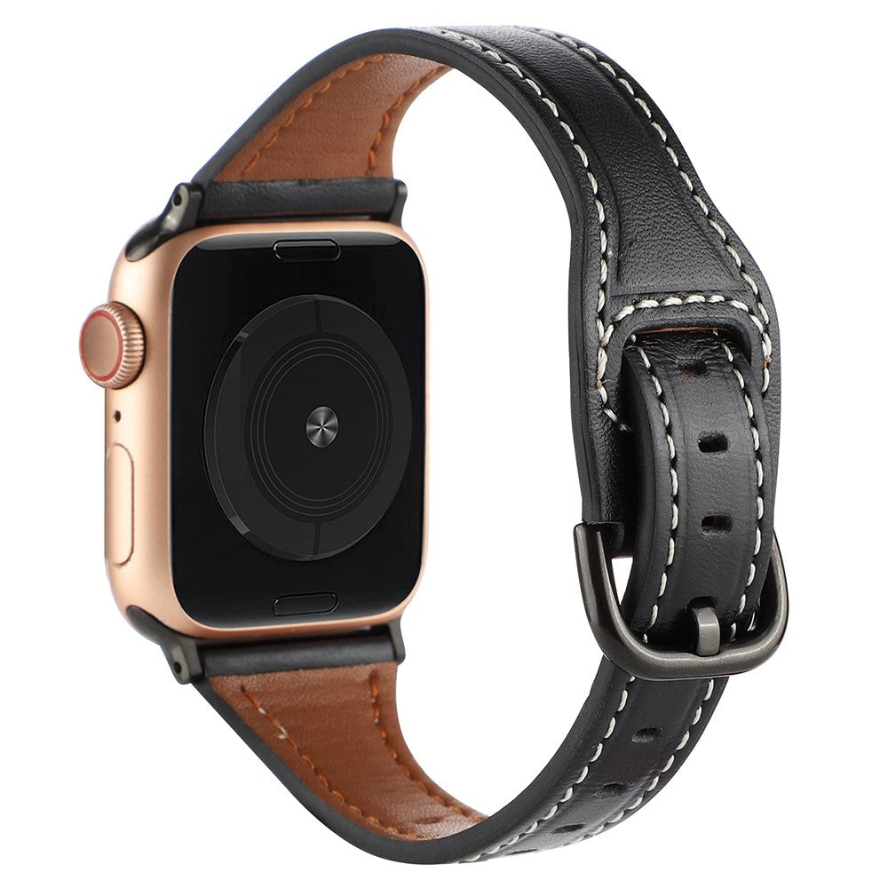 Solid Universal Apple Ægte læder Rem - Sort#serie_3