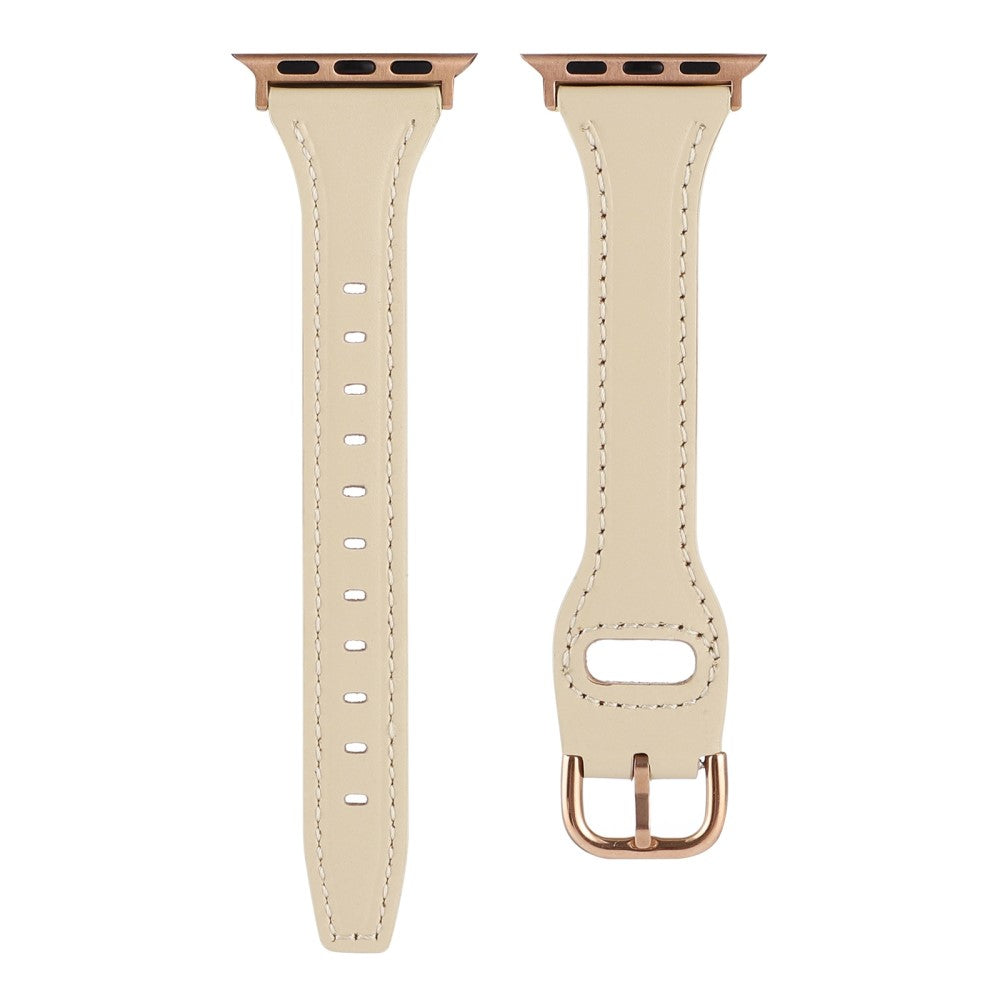 Rigtigt fint Universal Apple Ægte læder Urrem - Beige#serie_5