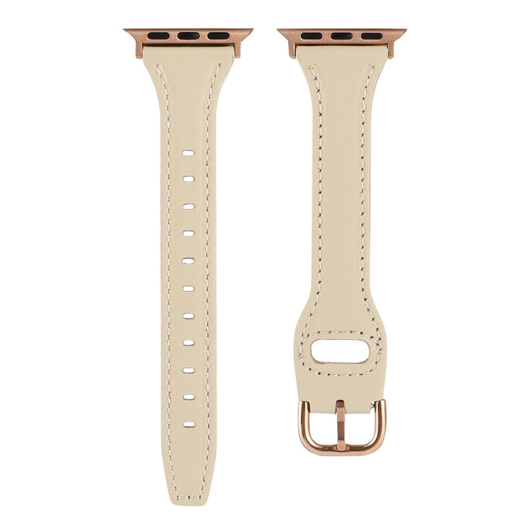 Rigtigt fint Universal Apple Ægte læder Urrem - Beige#serie_5