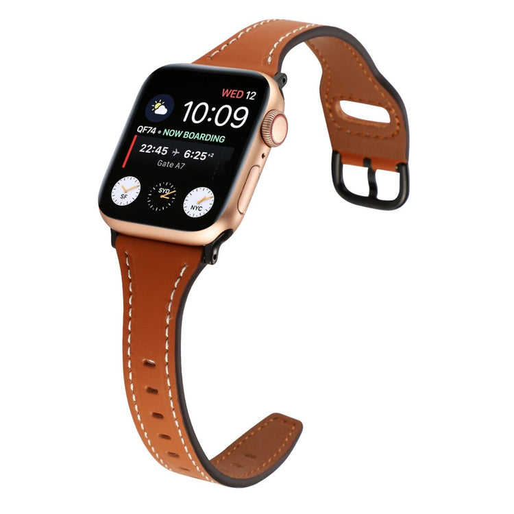 Rigtigt fint Universal Apple Ægte læder Urrem - Brun#serie_6