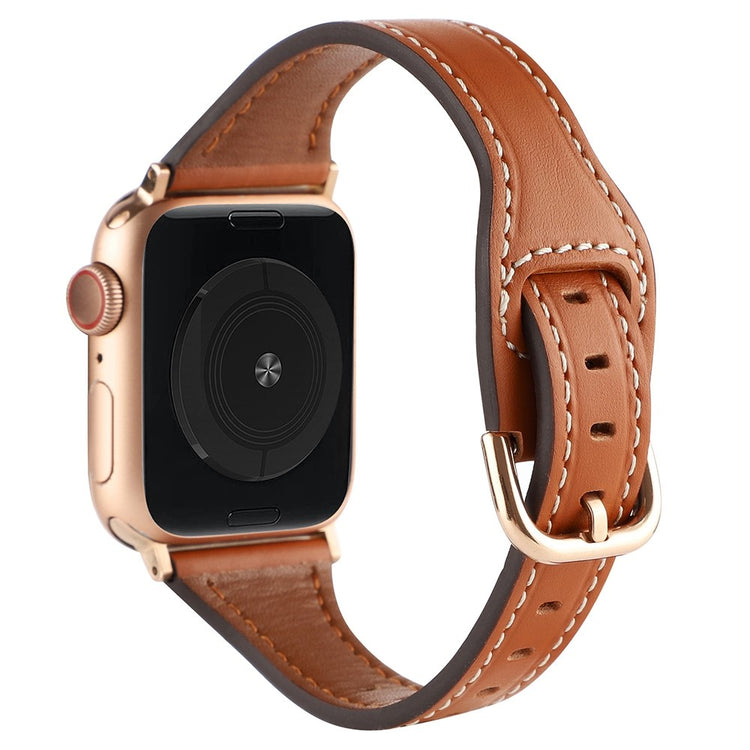 Solid Universal Apple Ægte læder Rem - Brun#serie_7