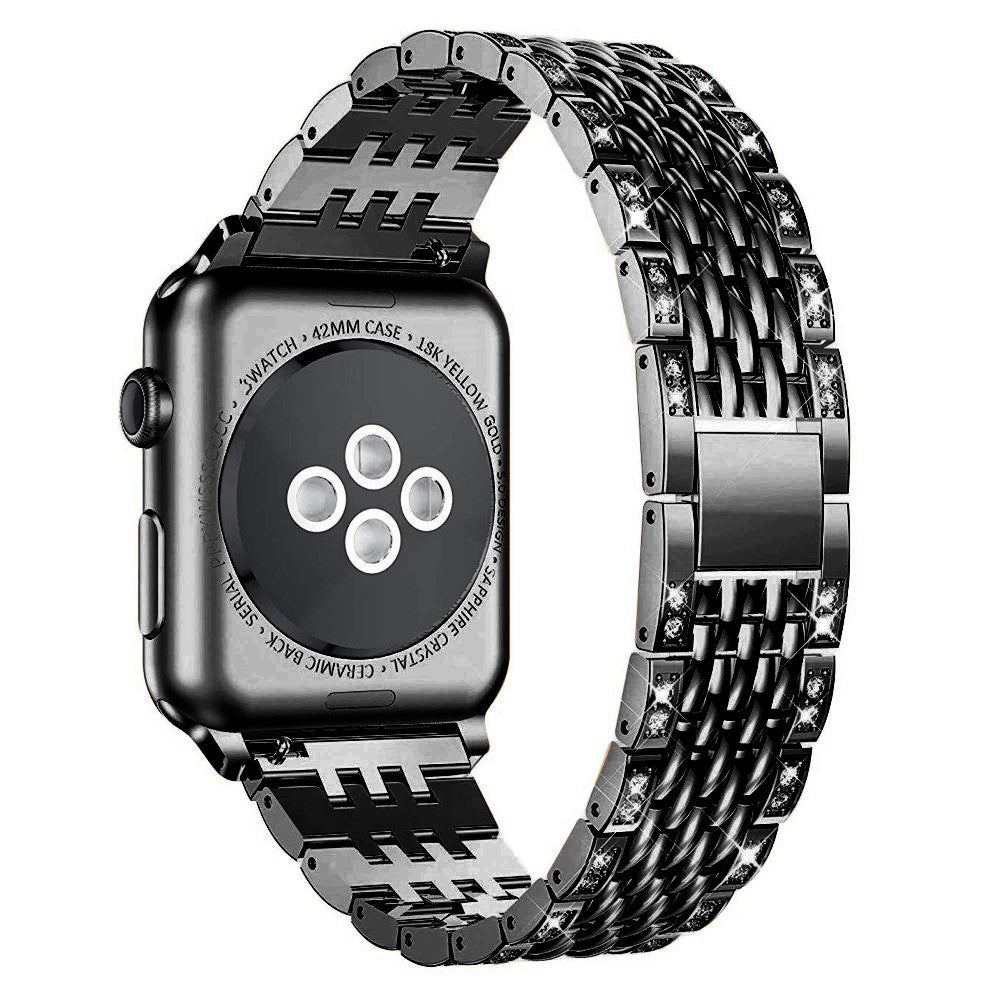 Mega smuk Universal Apple Metal og Rhinsten Rem - Sort#serie_2