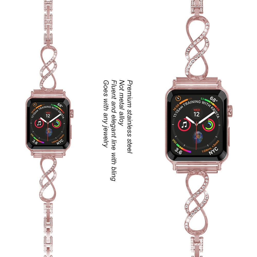 Vildt elegant Universal Apple Metal og Rhinsten Rem - Pink#serie_1