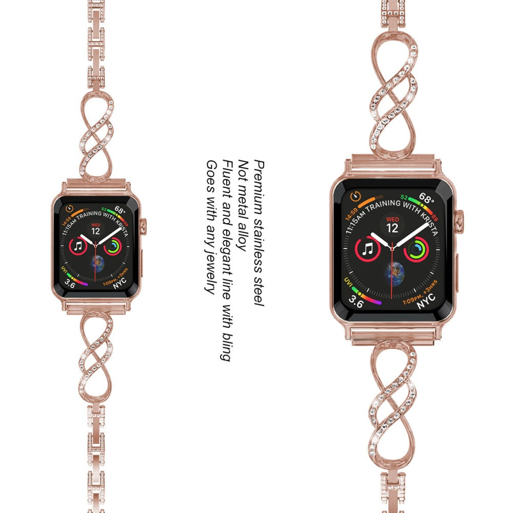 Vildt elegant Universal Apple Metal og Rhinsten Rem - Pink#serie_4