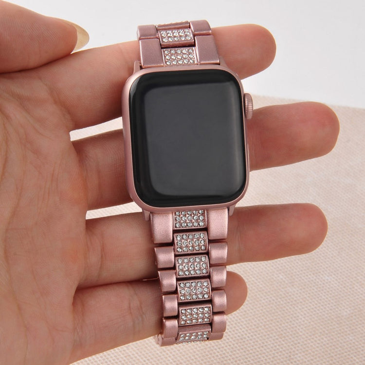 Rigtigt kønt Universal Apple Metal og Rhinsten Rem - Pink#serie_1